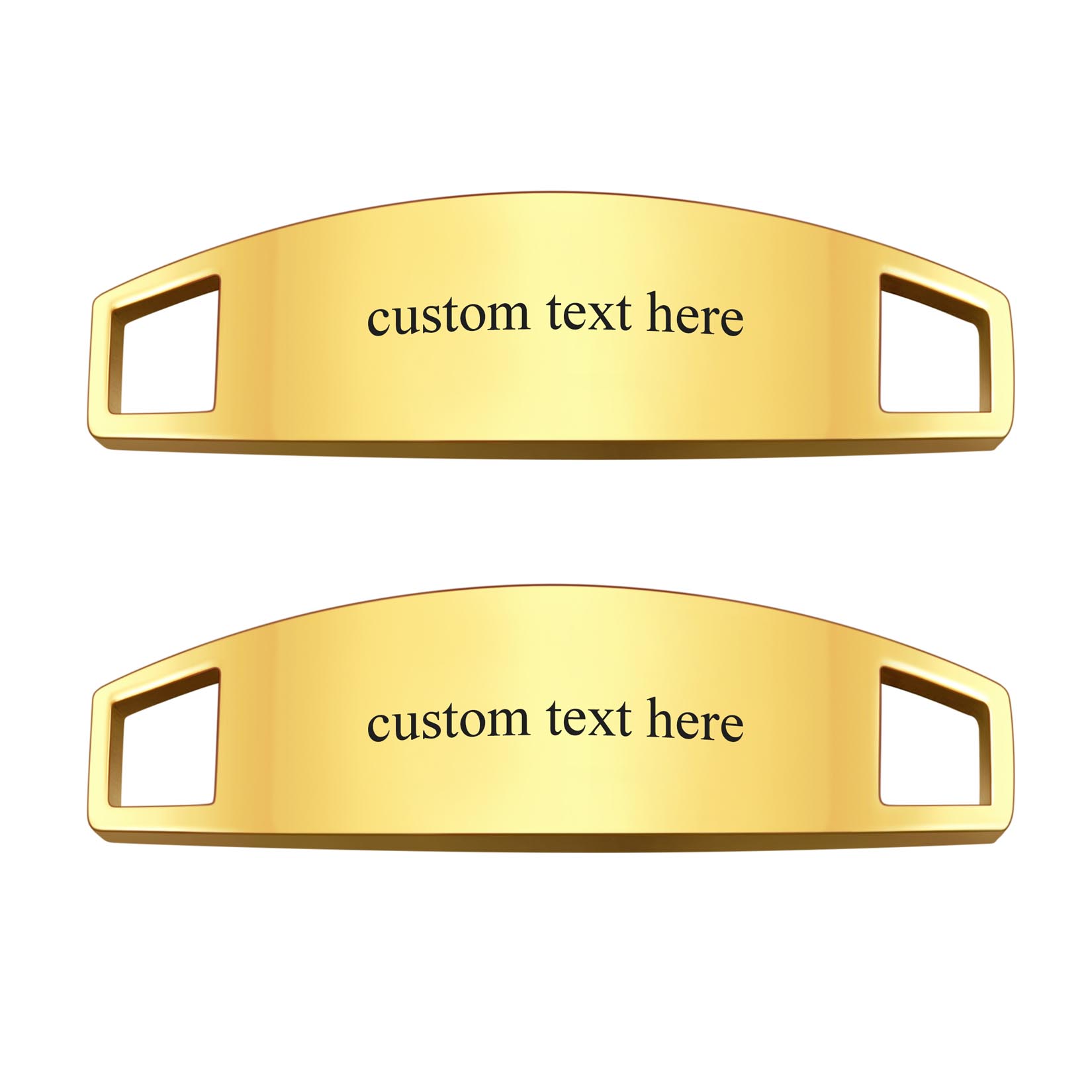 Personalized Engraved 2Pcs ShoeLace ID Tag Shoe Buckles for Men gold