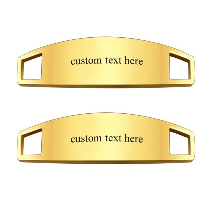 Personalized Engraved 2Pcs ShoeLace ID Tag Shoe Buckles for Men gold