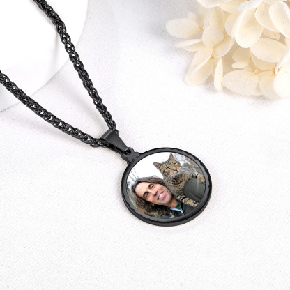 Personalized Photo Bible Verse Necklaces for Men Women black occasion