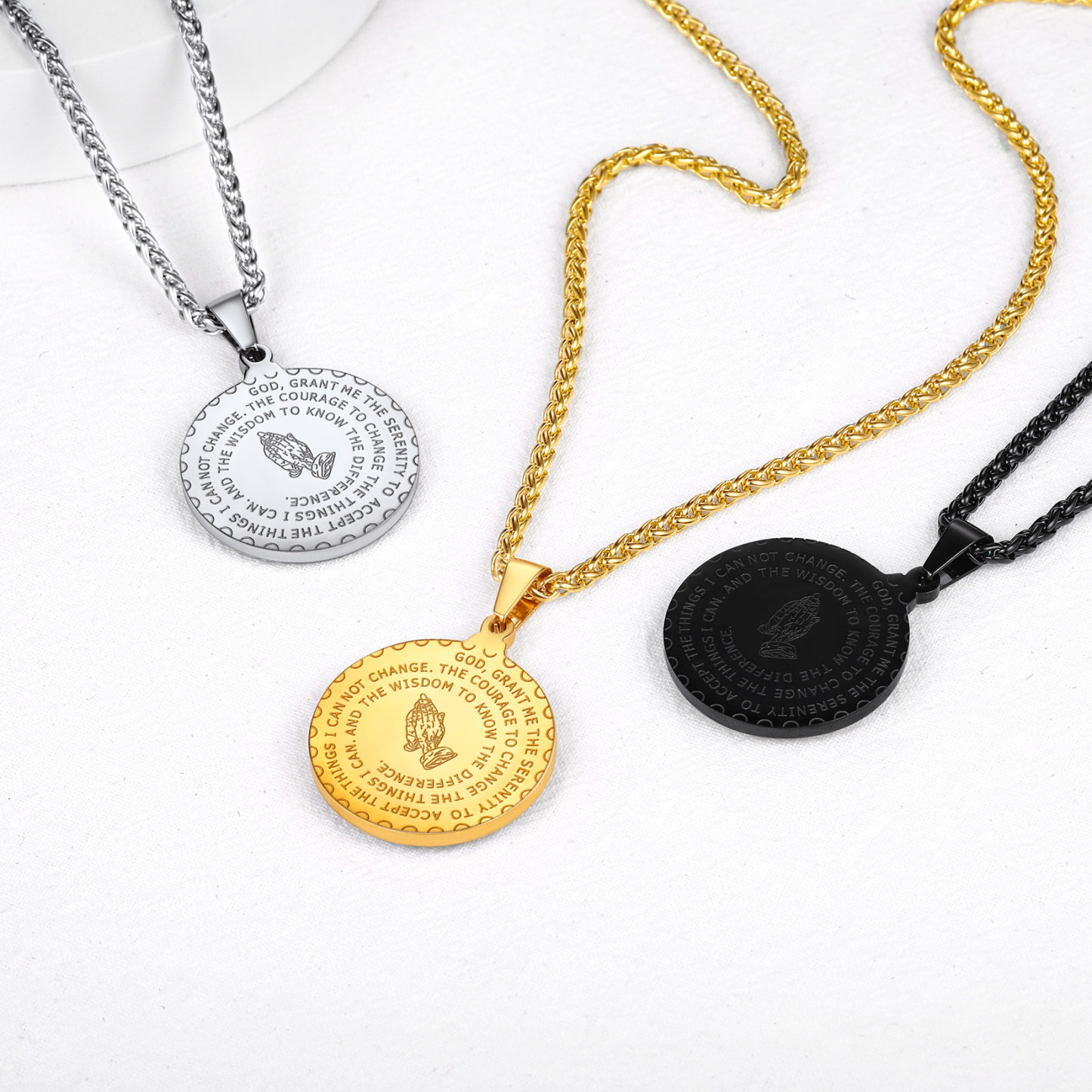 Personalized Photo Bible Verse Necklaces for Men Women color