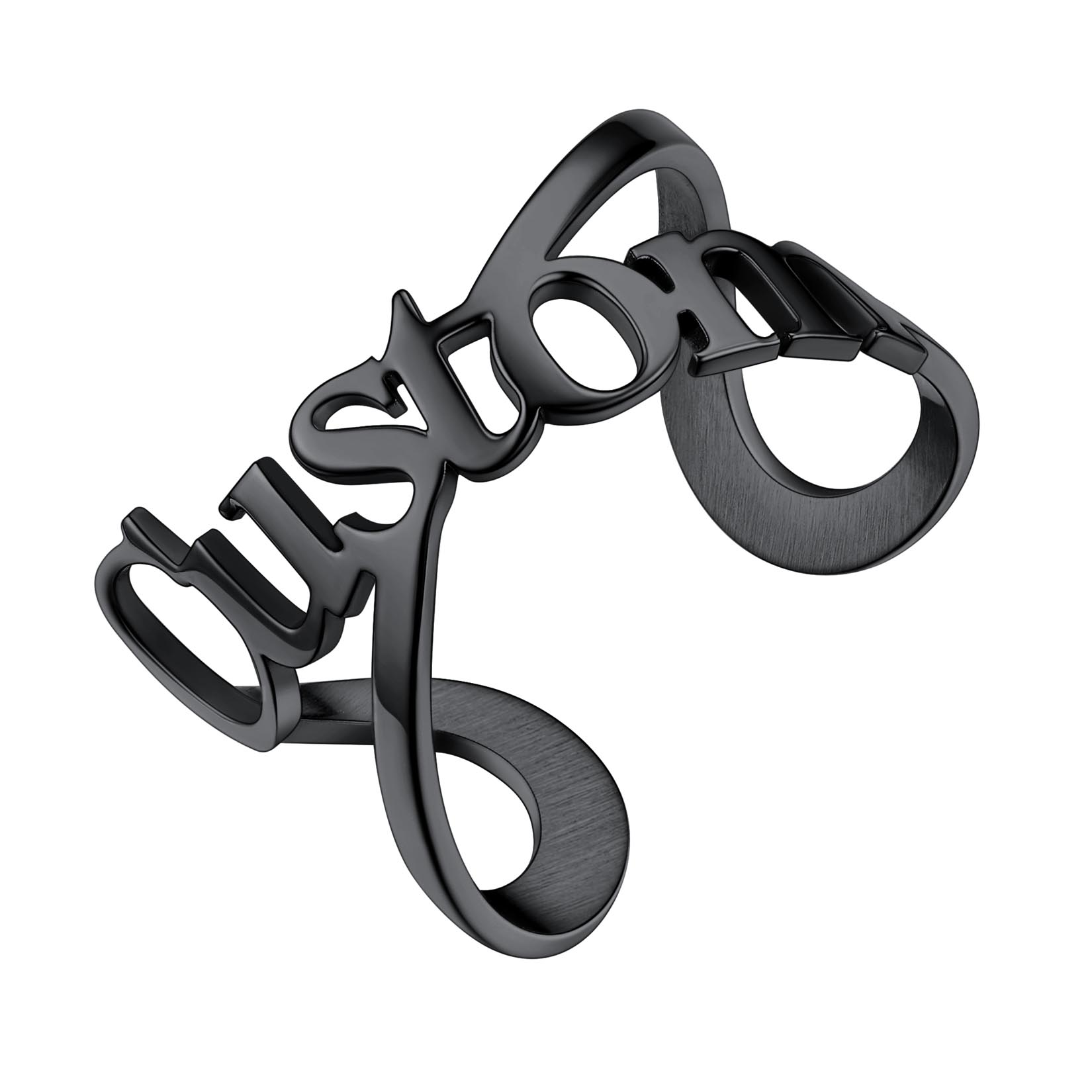 Custom Name Infinity Adjustable Ring for Women black