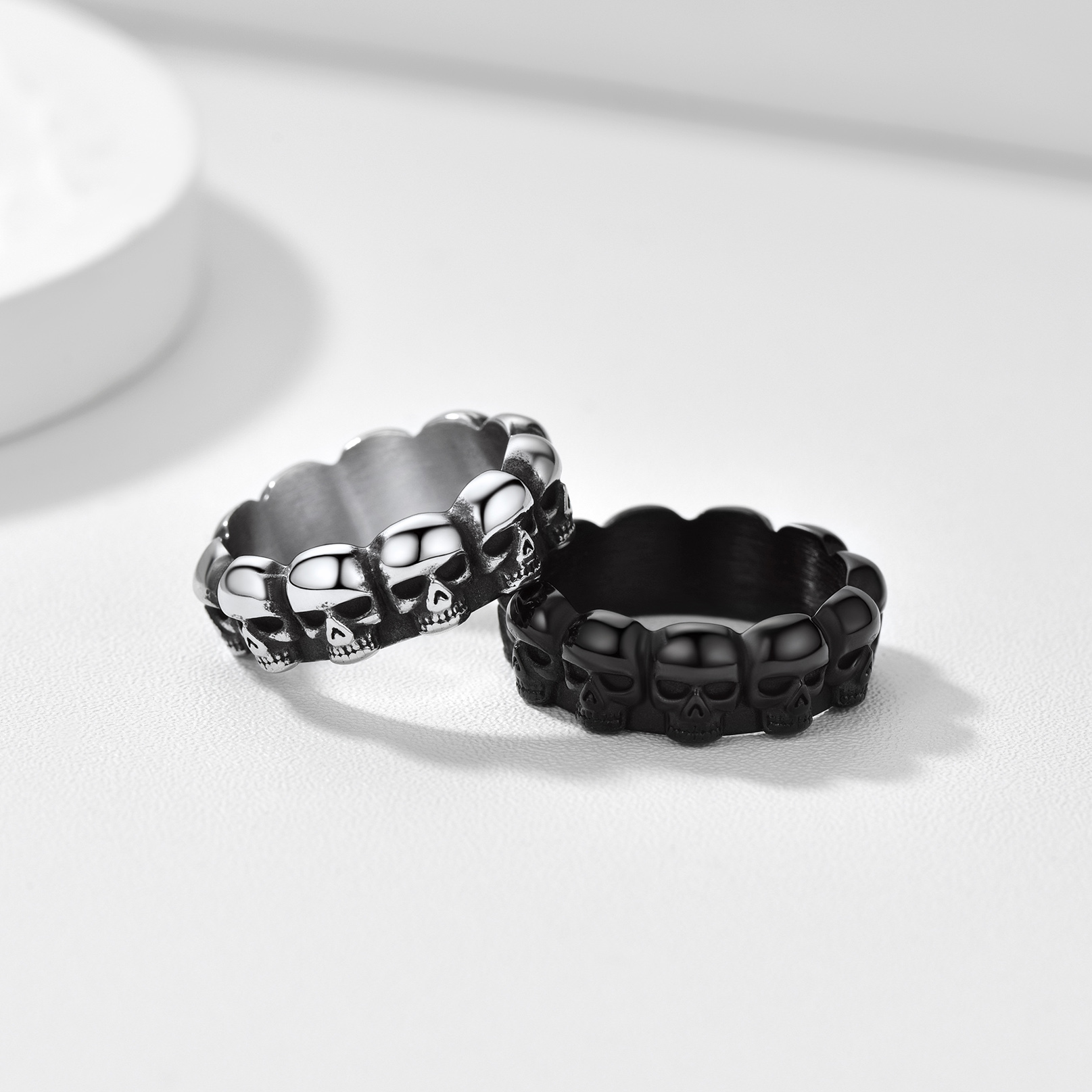 Gothic Biker Skull Eternity Band Ring for Men Thoughtful Gift