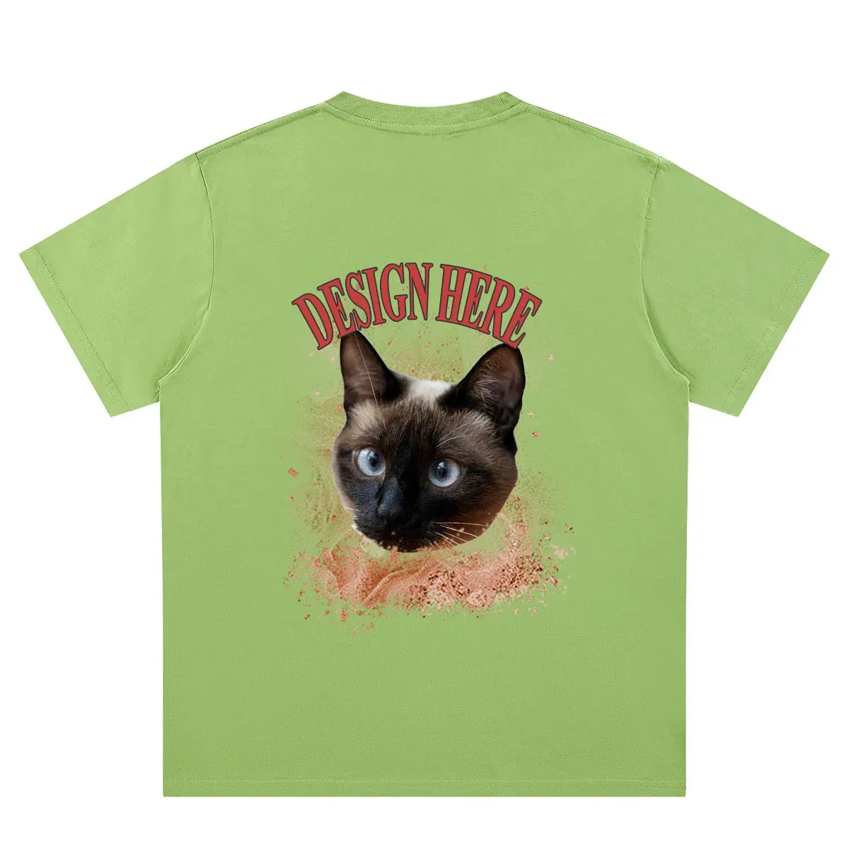 Light Green back Custom Photo T-Shirts 