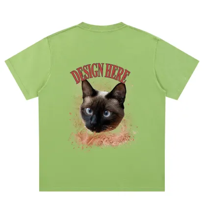 Light Green back Custom Photo T-Shirts 