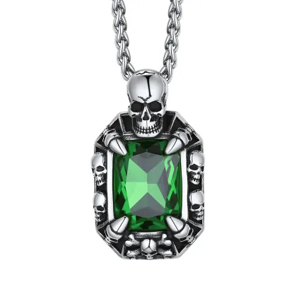 Gothic Stone Skull Necklace