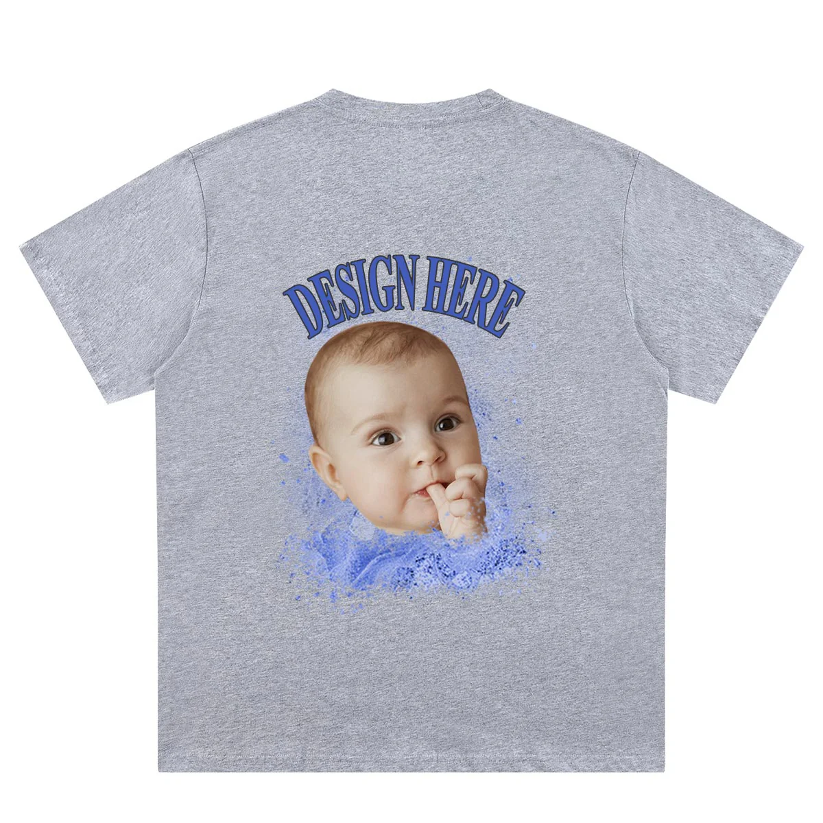 Gray back Custom Photo T-Shirts 