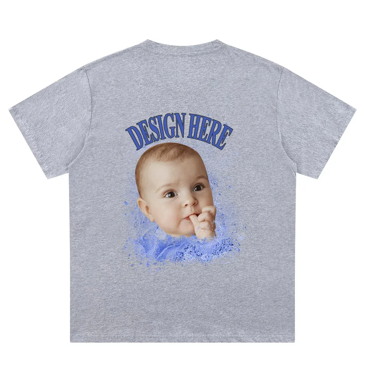 Gray back Custom Photo T-Shirts 