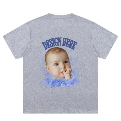 Gray back Custom Photo T-Shirts 