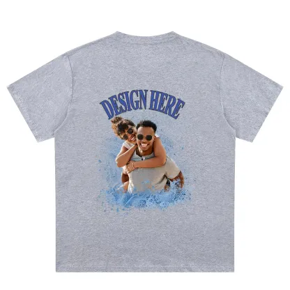 Gray back Custom Photo and Text T-Shirts
