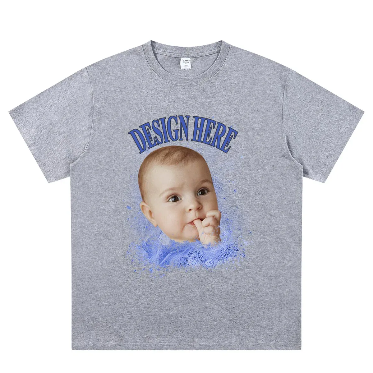 Gray front Custom Photo T-Shirts 