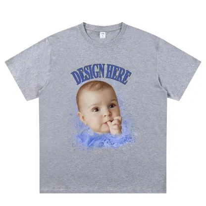 Gray front Custom Photo T-Shirts 