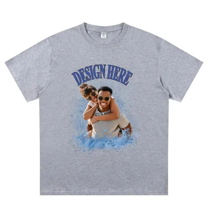 Gray front Custom Photo and Text T-Shirts