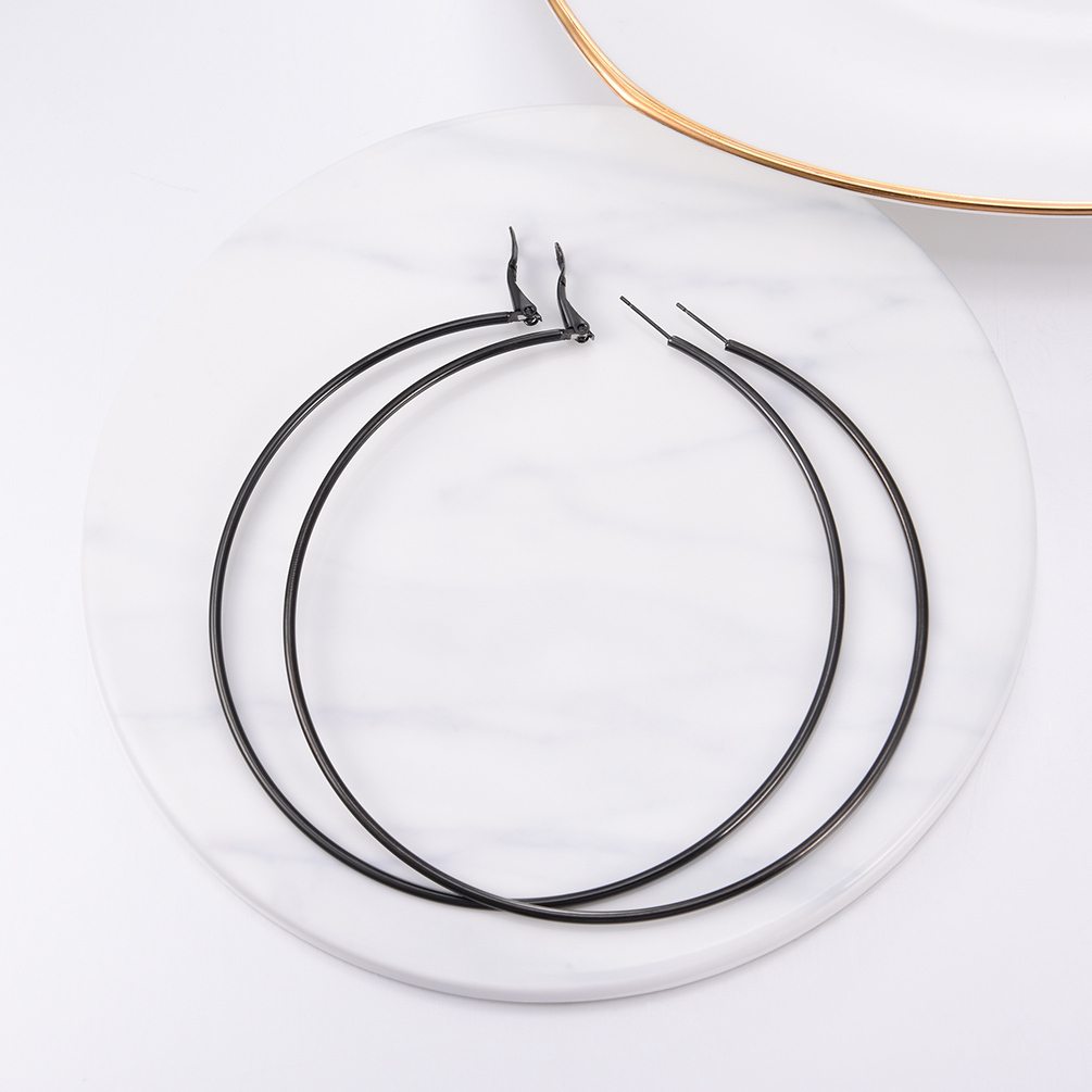 Stainless Steel Round Hoop Earrings For Women 