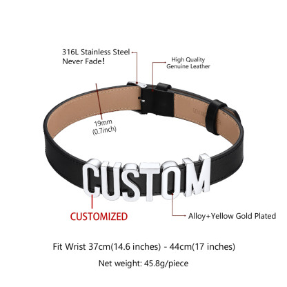 Personalized Women's Choker Leather Name Necklace