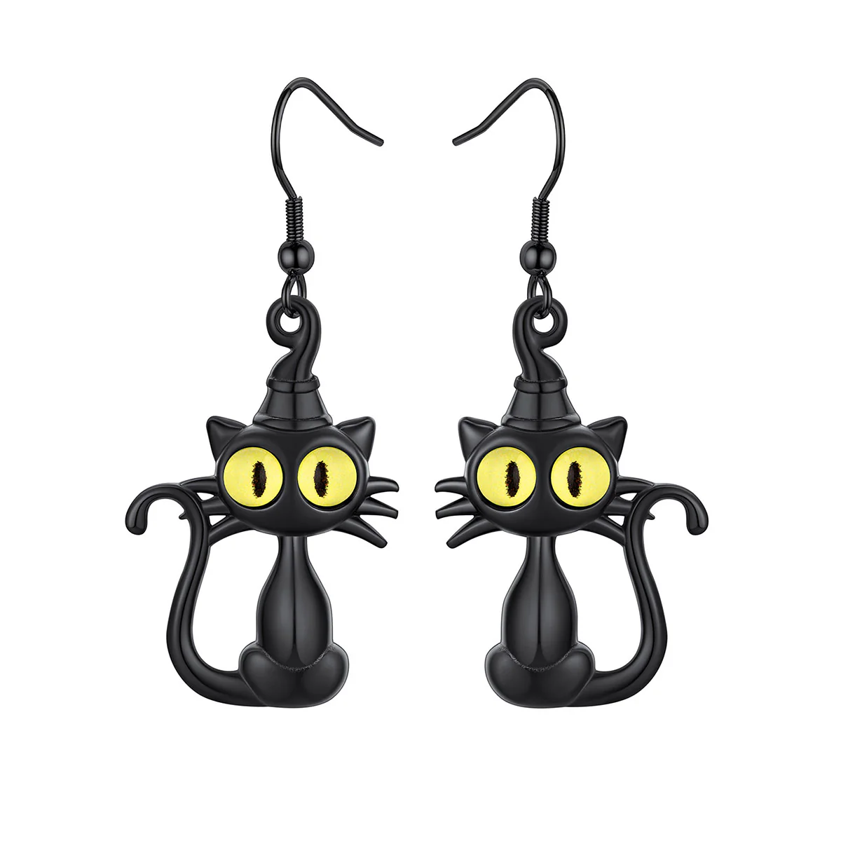 Halloween Black Cat Drop Earrings for Women