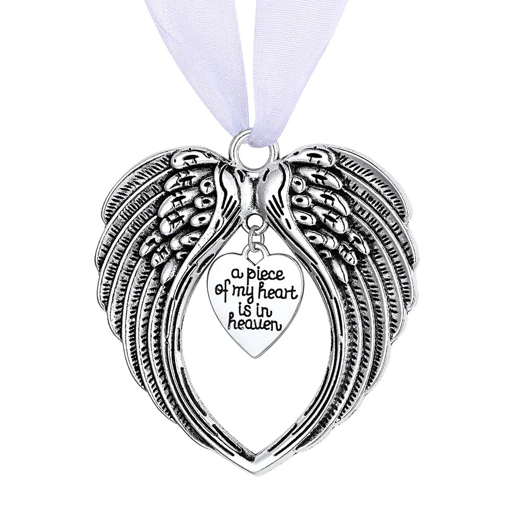 Heart Angel Wing Christmas Ornaments