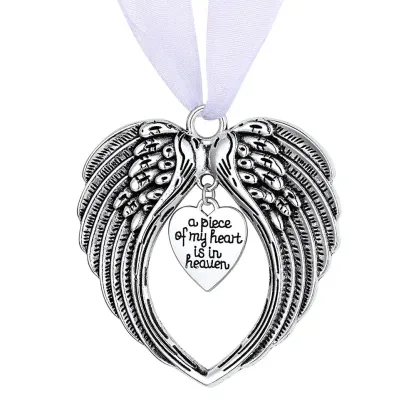 Heart Angel Wing Christmas Ornaments