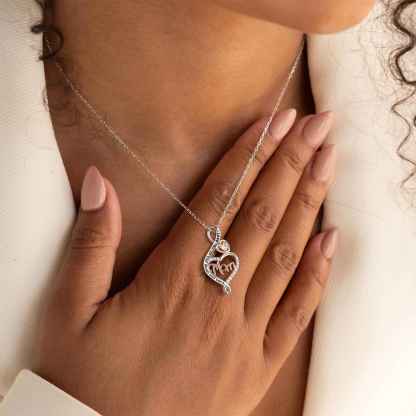 Heart Infinity Mom Necklace for Mother's Day Gift