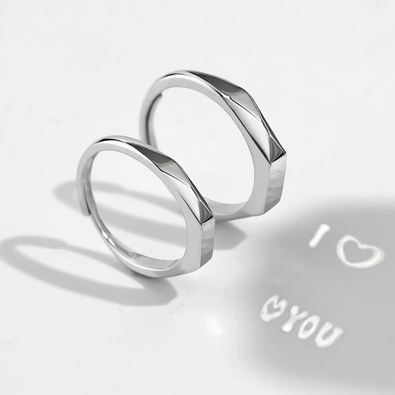 I Love You Projection Promise Rings for Couple