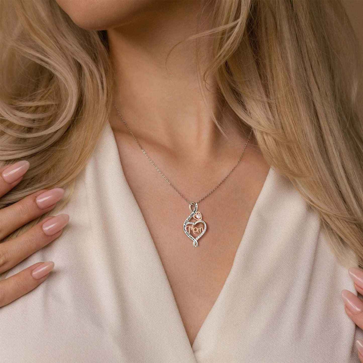 Heart Infinity Mom Necklace as Mother's Day Gift