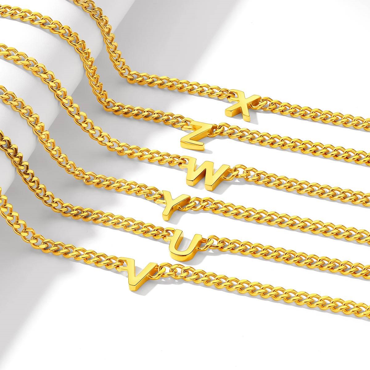 Initial Cuban Chain Necklace 7MM collection