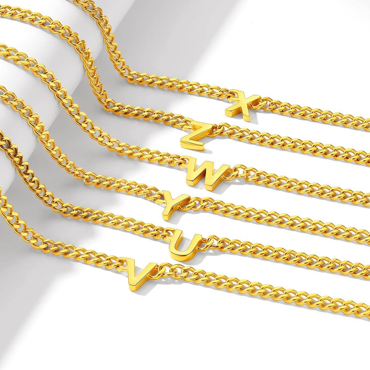 Initial Cuban Chain Necklace 7MM collection