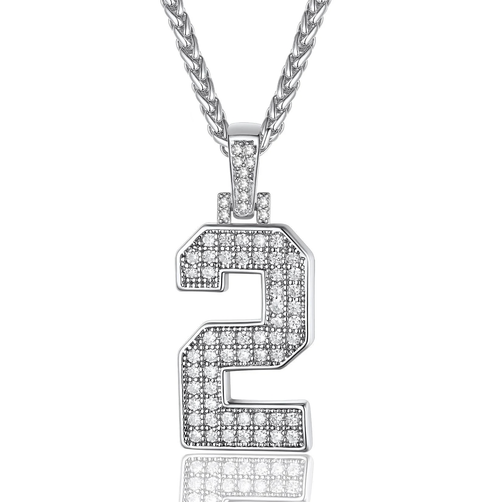 Sports Jersey 2 Number Necklace Cubic Zirconia