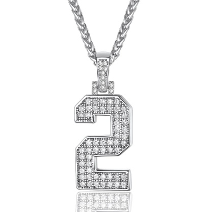Sports Jersey 2 Number Necklace Cubic Zirconia