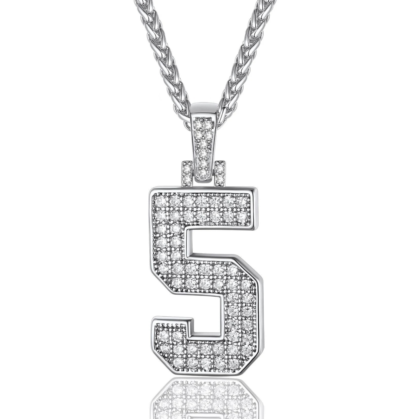 Sports Jersey 5 Number Necklace Cubic Zirconia