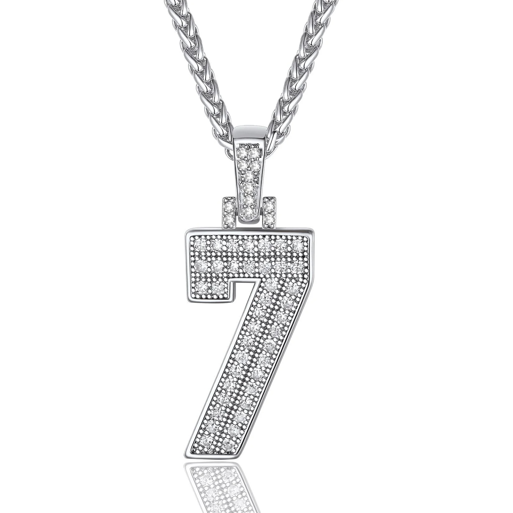 Sports Jersey 7 Number Necklace Cubic Zirconia
