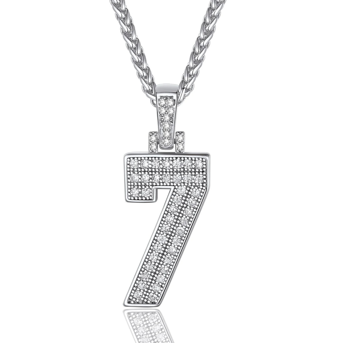 Sports Jersey 7 Number Necklace Cubic Zirconia