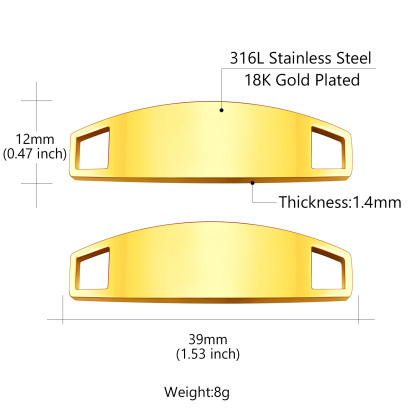 Personalized Engraved 2Pcs ShoeLace ID Tag Shoe Buckles for Men detail