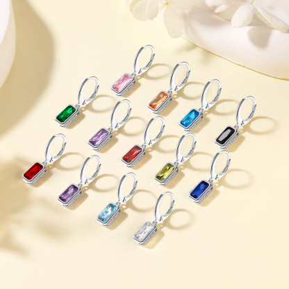 Birthstone Drop Earrings for Women color