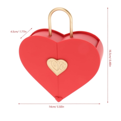 Concentric Lock Love Heart Red Jewelry Box