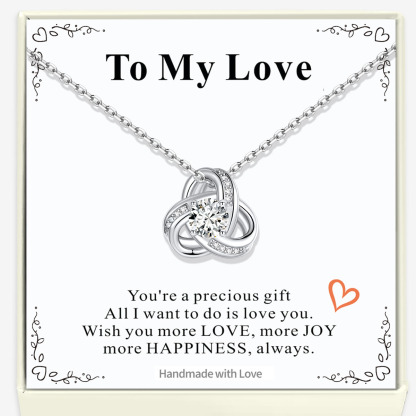 Birthstone Love Knot Necklace for Women