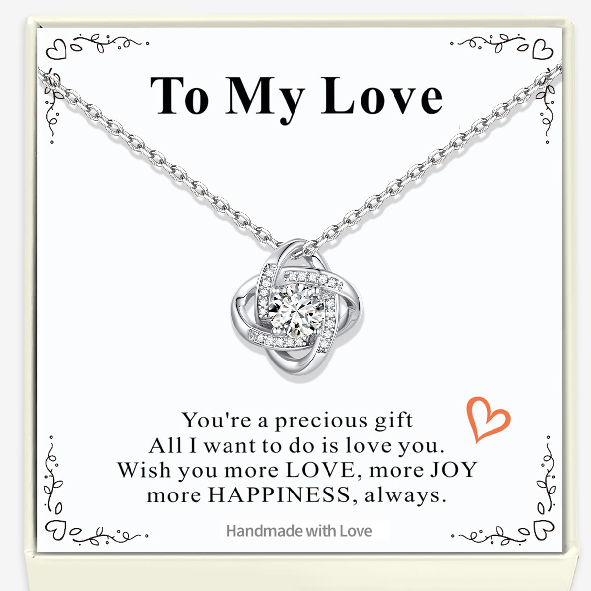 Love Knot Birthstone Necklace for Women