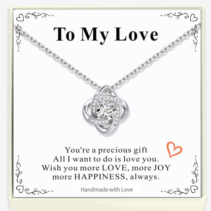 Love Knot Birthstone Necklace for Women