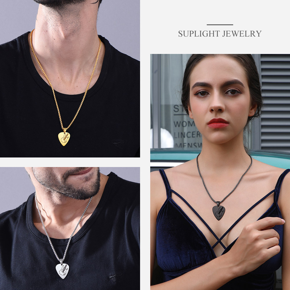 Custom Guitar Pick Pendant Necklace for Music Lovers