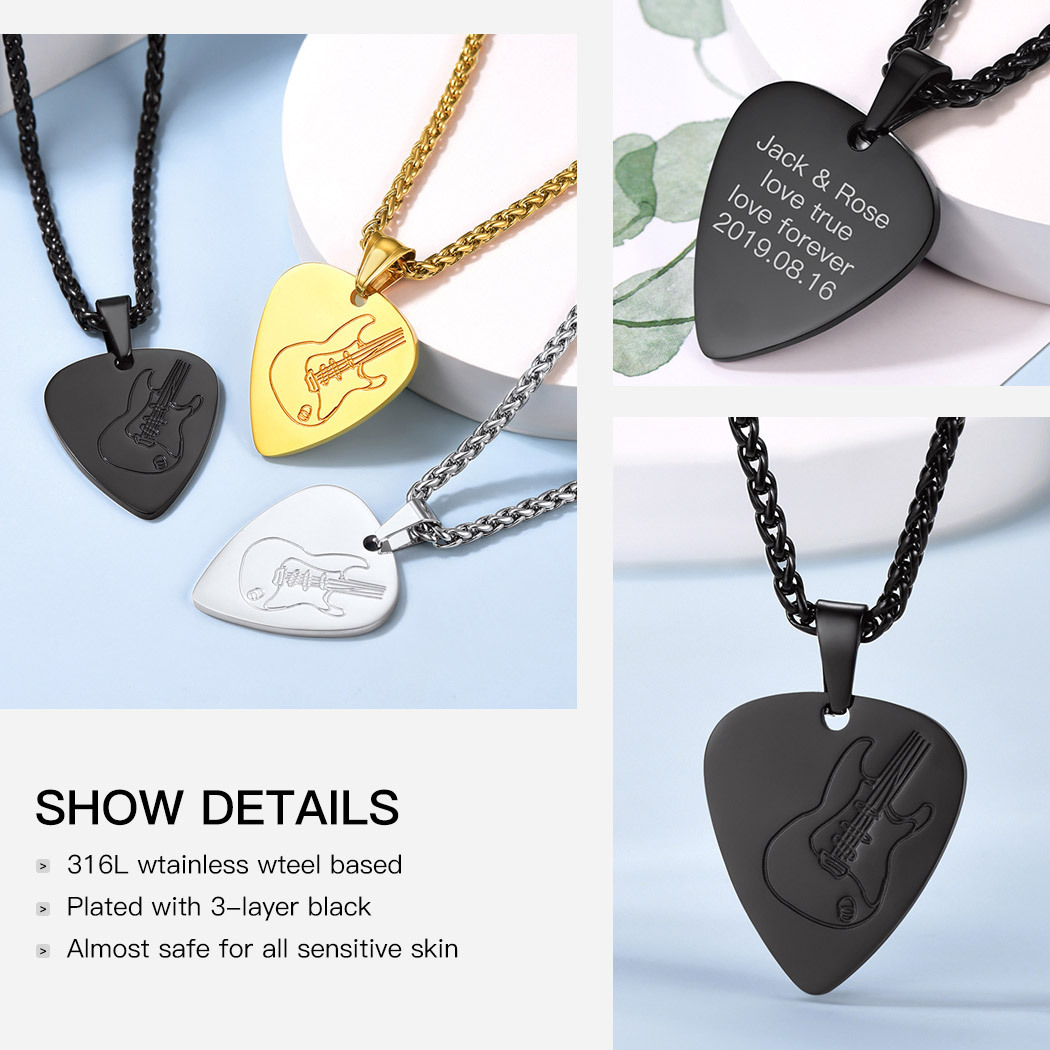 Custom Guitar Pick Pendant Necklace for Music Lovers occasion