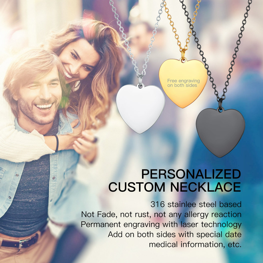Personalized Engraved Heart Pendant Necklace for Women scene