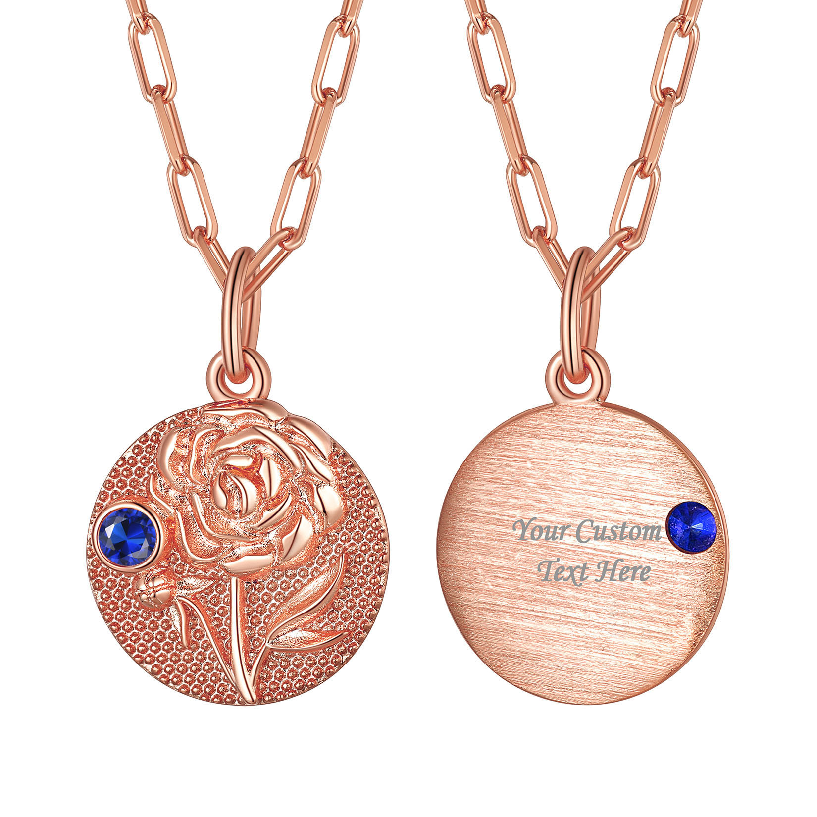 SEP Personalized Birth Flower Birthstone Necklace for women