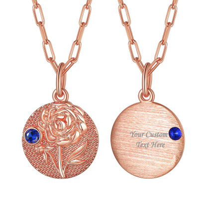 SEP Personalized Birth Flower Birthstone Necklace for women
