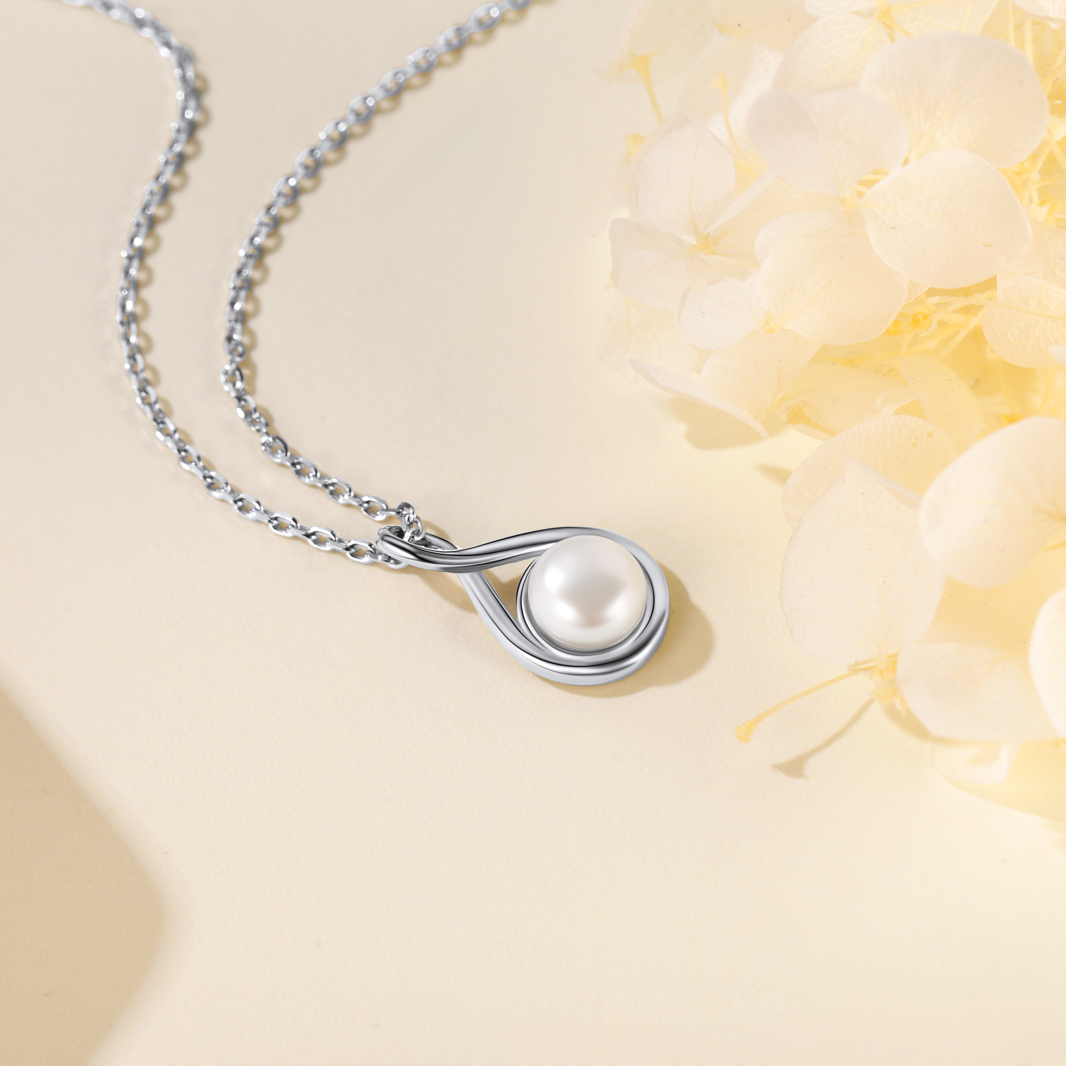 Sterling Silver Infinity Pearl Necklaces for Women OCCASION