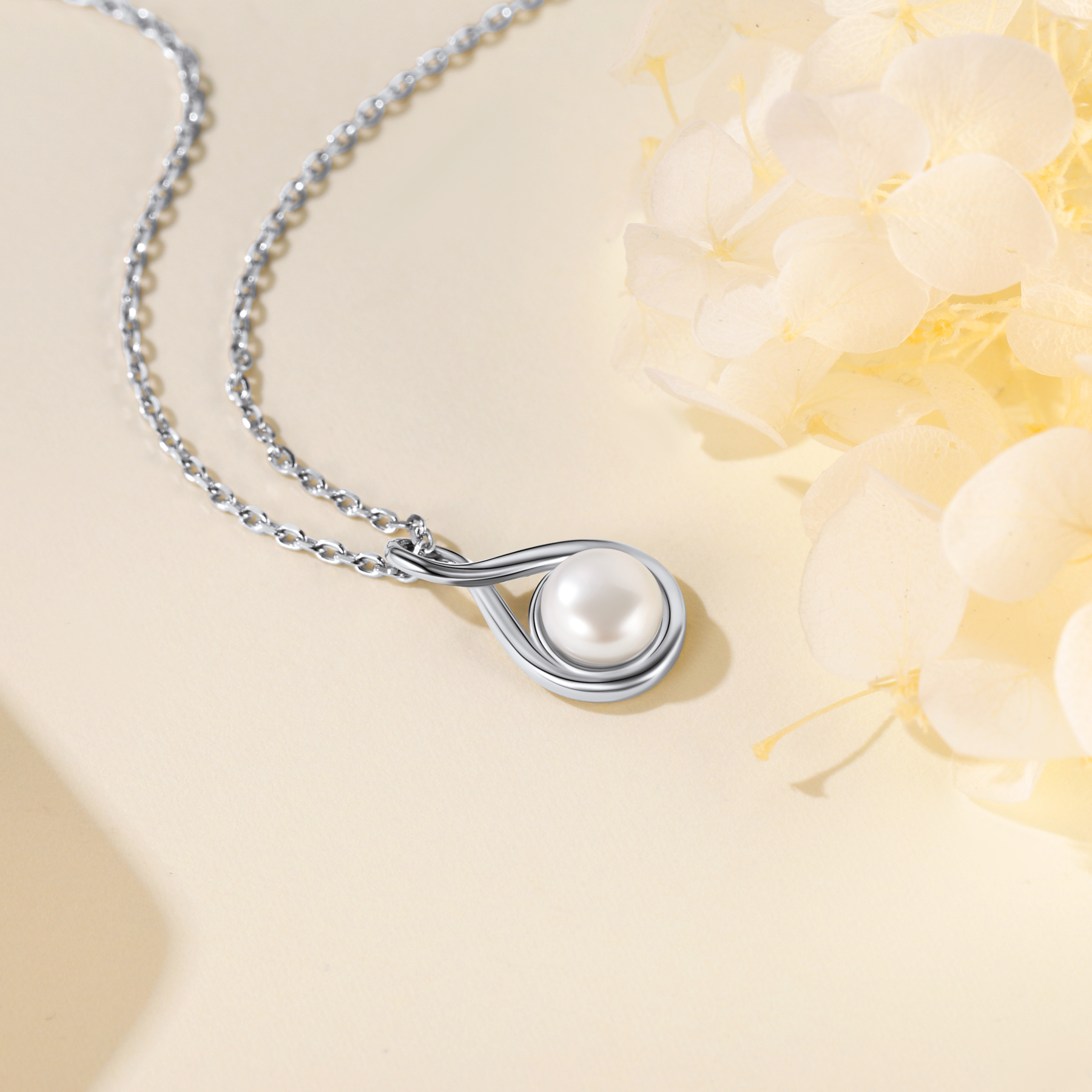 Sterling Silver Infinity Pearl Necklaces for Women OCCASION