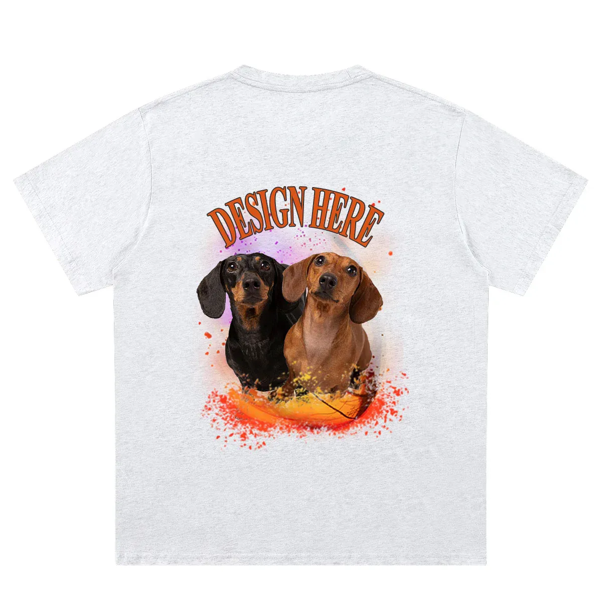 Light Gray back Custom Photo and Text T-Shirts