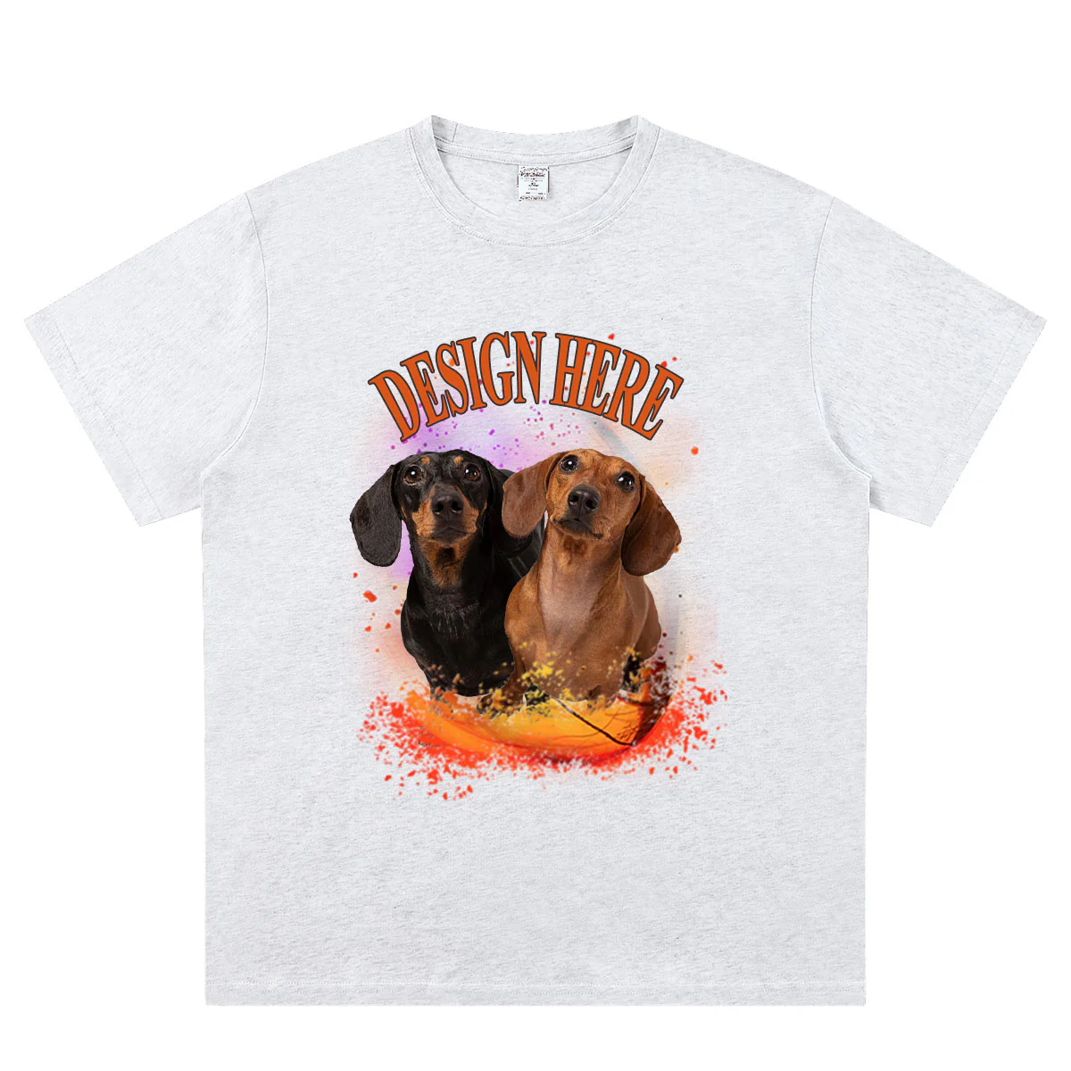 Light Gray front Custom Photo and Text T-Shirts