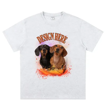 Light Gray front Custom Photo and Text T-Shirts