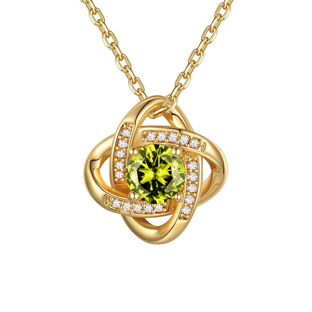 Love Knot Birthstone Necklace for Women