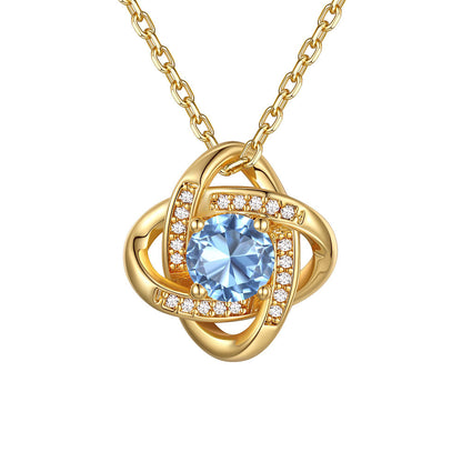 Love Knot Birthstone Necklace for Women