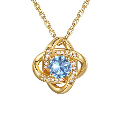 Love Knot Birthstone Necklace for Women